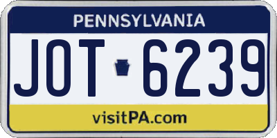 PA license plate JOT6239