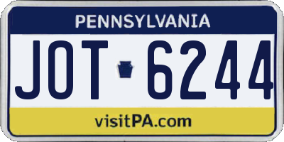 PA license plate JOT6244