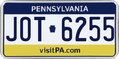PA license plate JOT6255