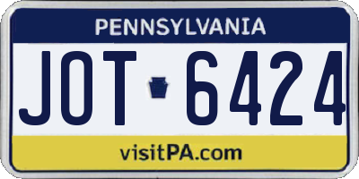 PA license plate JOT6424