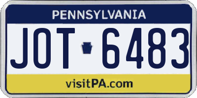 PA license plate JOT6483