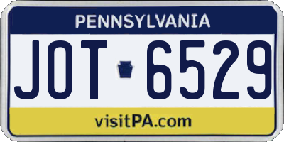 PA license plate JOT6529