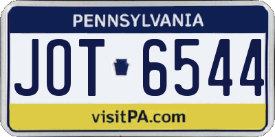 PA license plate JOT6544