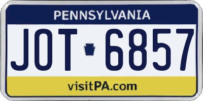 PA license plate JOT6857