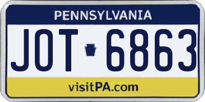 PA license plate JOT6863