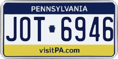 PA license plate JOT6946