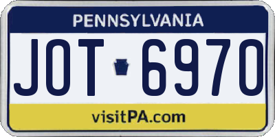 PA license plate JOT6970