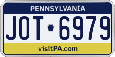 PA license plate JOT6979