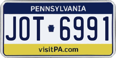 PA license plate JOT6991