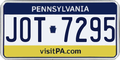 PA license plate JOT7295