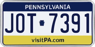PA license plate JOT7391