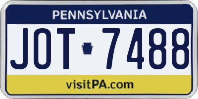 PA license plate JOT7488