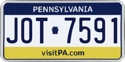 PA license plate JOT7591