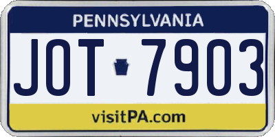 PA license plate JOT7903