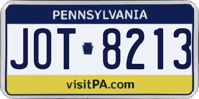 PA license plate JOT8213