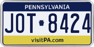 PA license plate JOT8424
