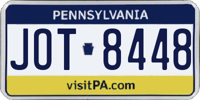 PA license plate JOT8448