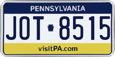 PA license plate JOT8515