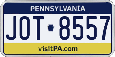 PA license plate JOT8557