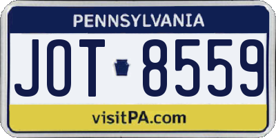 PA license plate JOT8559