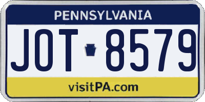 PA license plate JOT8579
