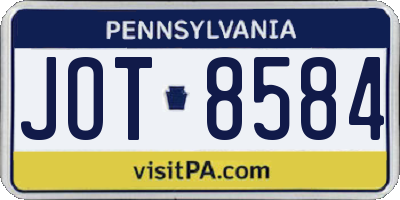 PA license plate JOT8584