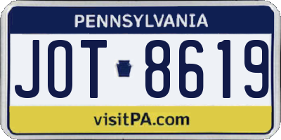 PA license plate JOT8619