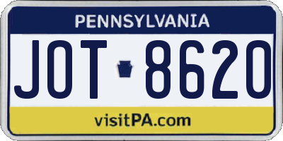 PA license plate JOT8620