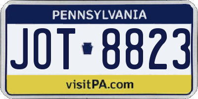 PA license plate JOT8823
