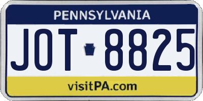 PA license plate JOT8825