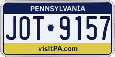 PA license plate JOT9157