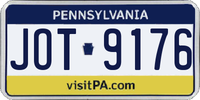 PA license plate JOT9176