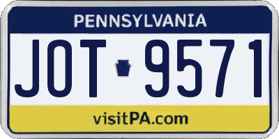 PA license plate JOT9571