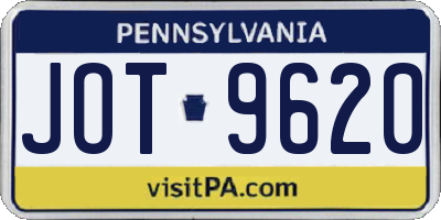PA license plate JOT9620