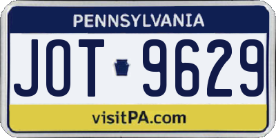 PA license plate JOT9629