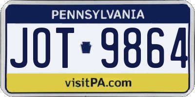 PA license plate JOT9864
