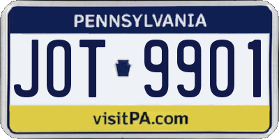 PA license plate JOT9901