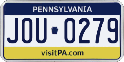 PA license plate JOU0279
