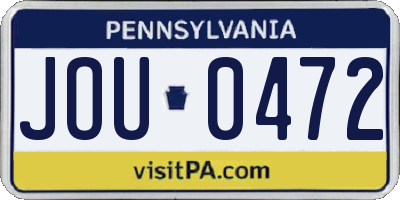 PA license plate JOU0472