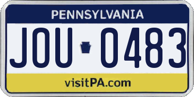 PA license plate JOU0483