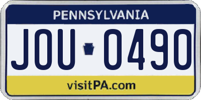 PA license plate JOU0490