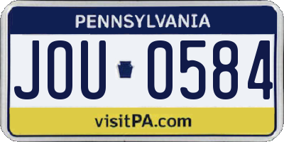 PA license plate JOU0584