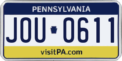 PA license plate JOU0611