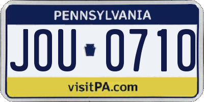 PA license plate JOU0710