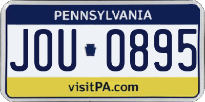 PA license plate JOU0895