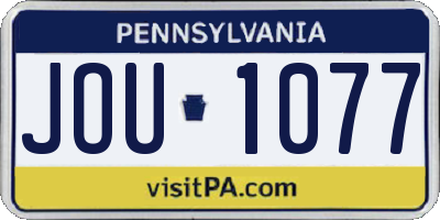 PA license plate JOU1077