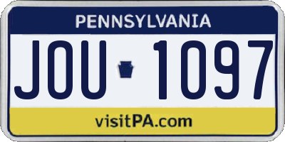PA license plate JOU1097