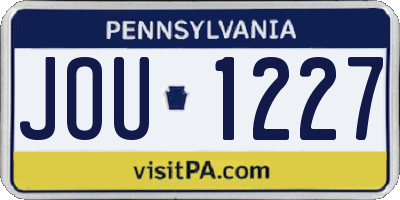 PA license plate JOU1227