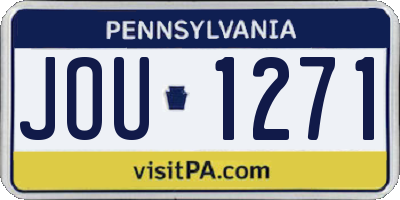 PA license plate JOU1271