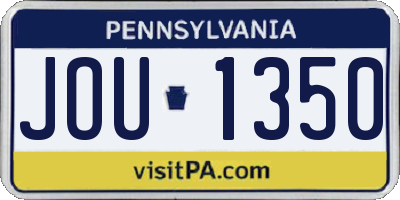 PA license plate JOU1350